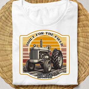 Customizable Retro Tractor T-Shirt | Built for the field | Vintage Tractor Shirt | Vintage Tractor | Farm Gift | Farmer | Country Style