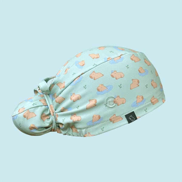 Capy Bun Scrub Cap: Content Capybara