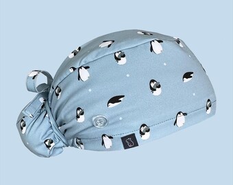 Bun Scrub Cap: Penguin Antics