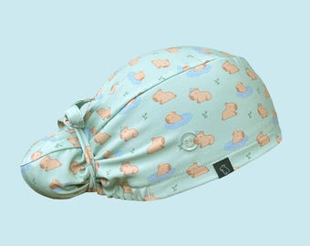 Capy Bun Scrub Cap: Content Capybara
