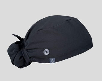 Bun Scrub Cap: Black