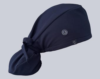Ponytail Scrub Cap: Navy