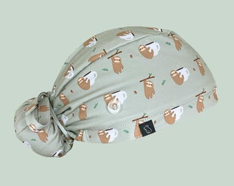 Bun Scrub Cap: Sloth-ing Around