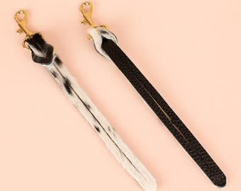 Cow Print Leather Keychain Wristlet, Leather Key Fob Wristlet, Western Accessories