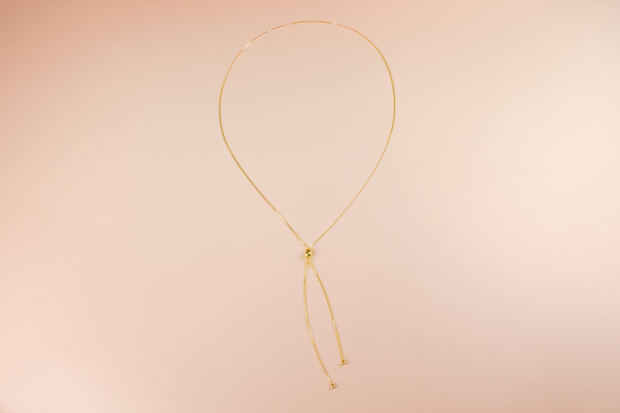 Gold Adjustable Lariat/Bolo Necklace - Women\'s Accessory Sculptural Floral Bolo Necklace | Adjustable Gold Lariat  main image 2