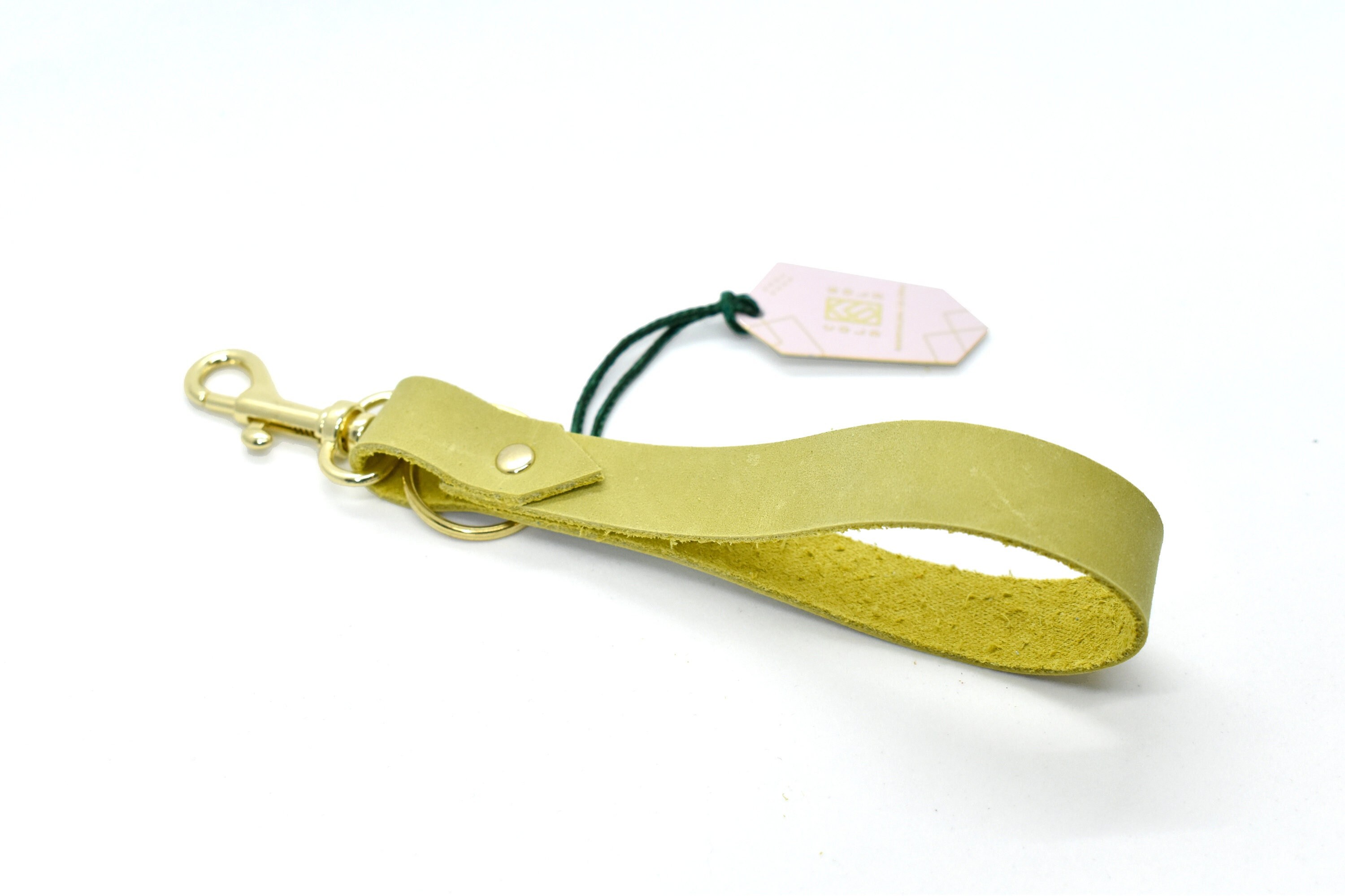Minimal Leather Keychain Wristlet
