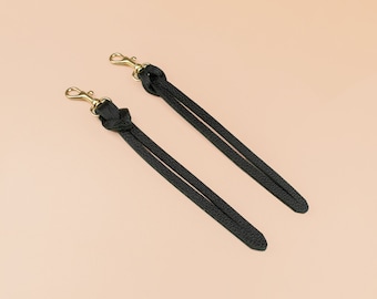 Black Leather Keychain Wristlet, Leather Key Fob Wristlet