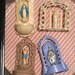 lot of 4 1950s religious wall fonts / holy water holders
