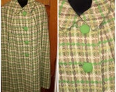 VTG 60s Mod plaid wool cape