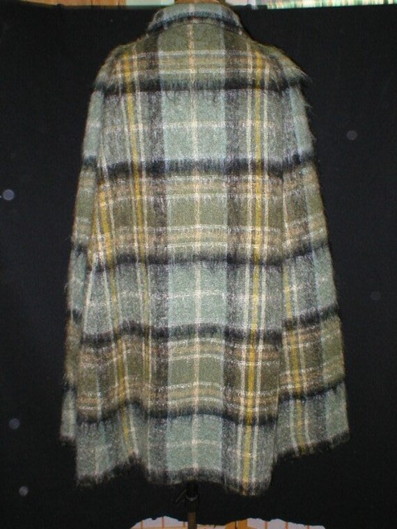 Vtg 80s Irish Scottish Plaid Mohair Wool Cape - image 3