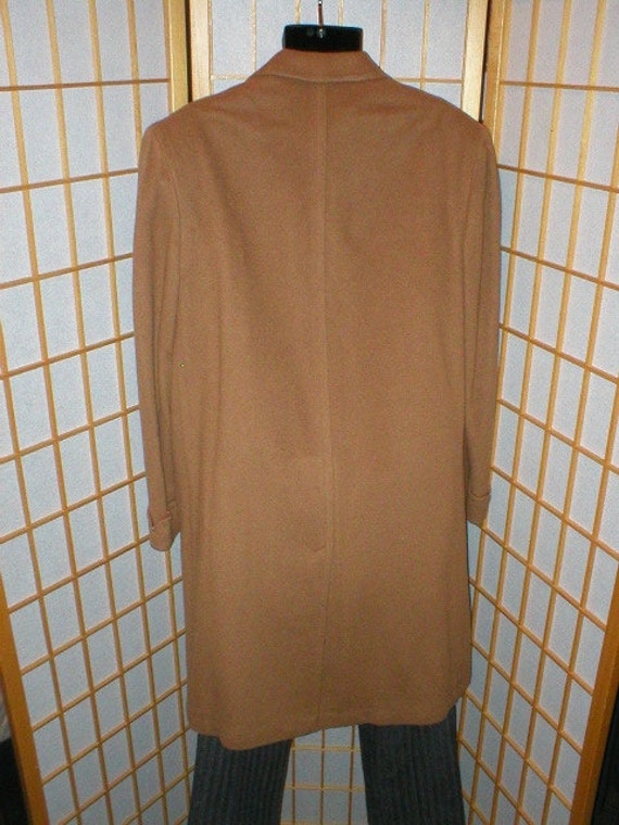 VTG 50s / 60s brown mink cashmere overcoat mens s… - image 3