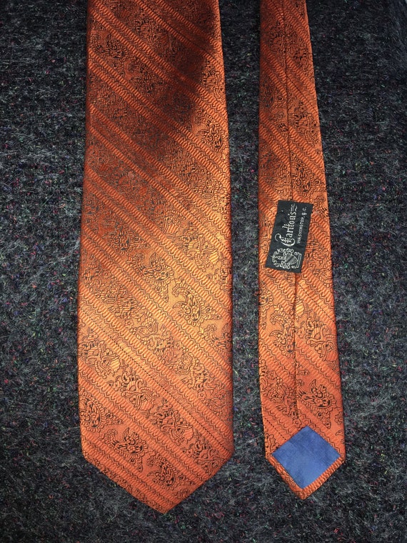 Vtg 70s Silk paisley wide necktie by designer Lan… - image 8