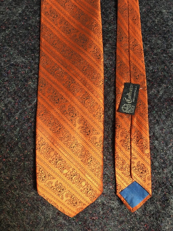 Vtg 70s Silk paisley wide necktie by designer Lan… - image 4