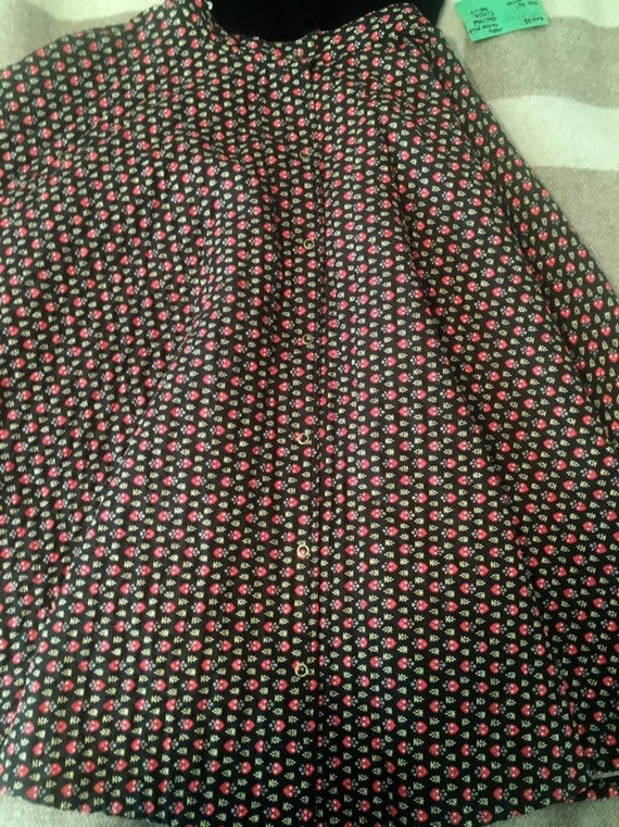 Vtg 50s cotton quilted print circle skirt misses … - image 2