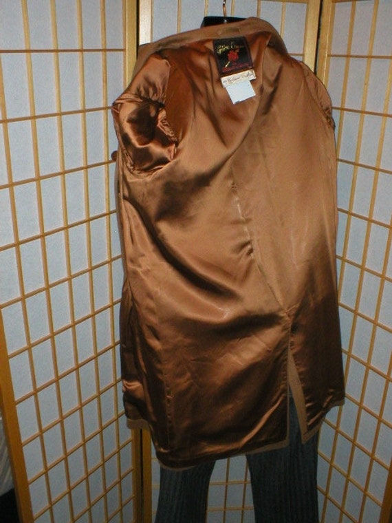 VTG 50s / 60s brown mink cashmere overcoat mens s… - image 4