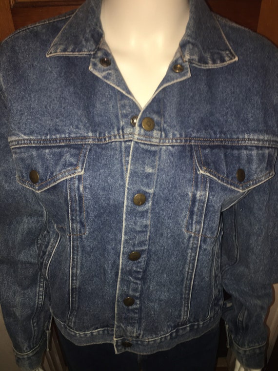 Vtg 80s blue jean jacket by Diamond Double mens si