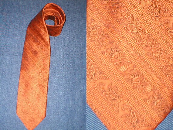 Vtg 70s Silk paisley wide necktie by designer Lan… - image 3
