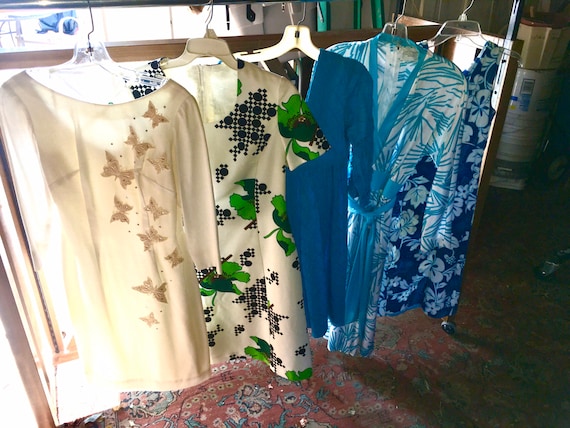 A lot of 5 Vtg 60s 70s dresses womens / misses si