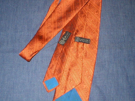 Vtg 70s Silk paisley wide necktie by designer Lan… - image 7