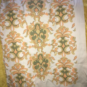 2 1/2 yards 48 wide Vtg 70s cotton print medium weight upholstery curtain fabric image 3