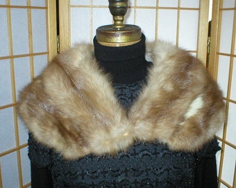 Vtg 50s mink fur shawl collar caplet wrap