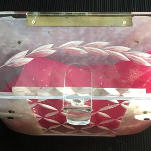 VTG 50s Lucite Box Purse Hand Bag image 5