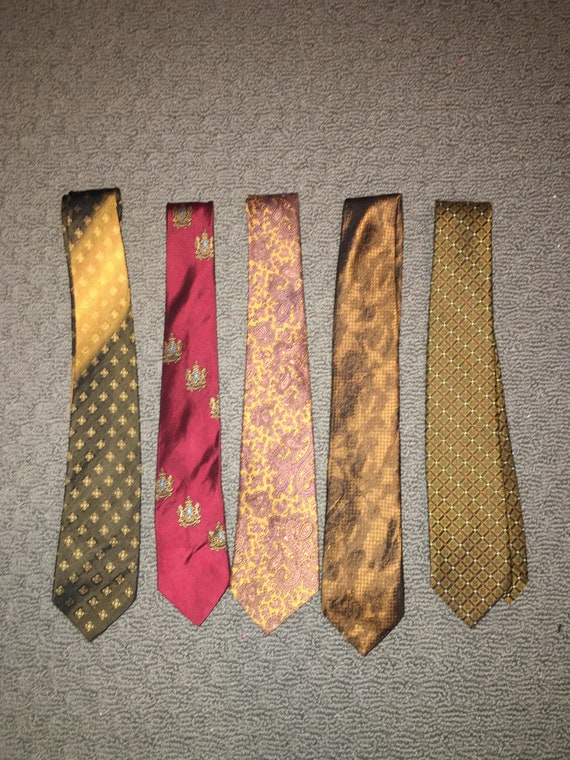 Lot of 5 Vtg 50s / 60s neckties