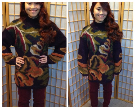 80s oversized abstract mohair sweater / sweater dr