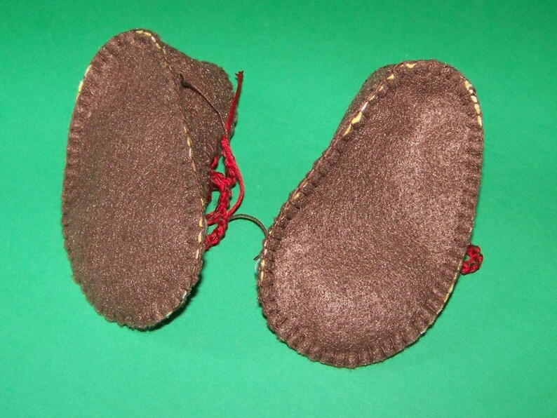 Sock Monkey Baby Crib Shoes Felt Bamboo thread
