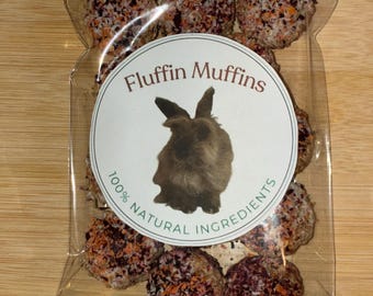 Bunny Muffin Treats – All-Natural Rabbit Treats for Rabbits -12 Pack