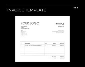 Invoice template for small and new businesses. Fully edit, customise and print.