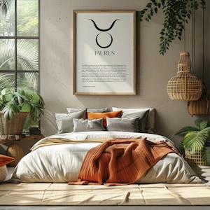 Stier Zodiac Art Print, Stier vrouw definitie poster, dierenriem afdrukbare muurkunst, astrologie geschenken, instant digitale download, geschenken