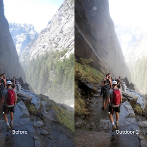May include: A group of people hike up a rocky path in a mountainous area. The path is narrow and winding, and the people are spread out along the path. The mountains are tall and imposing, and the sky is blue and clear.