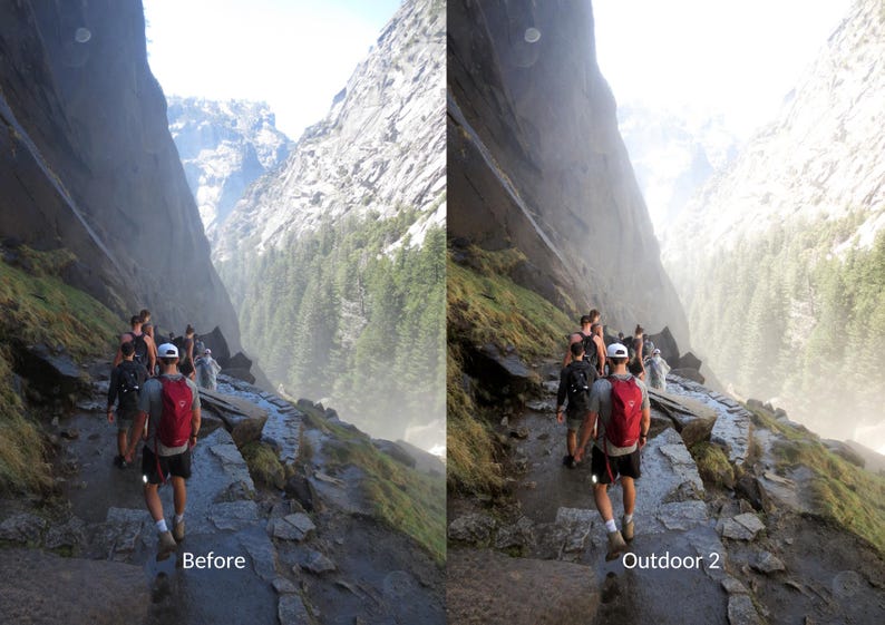 May include: A group of people hike up a rocky path in a mountainous area. The path is narrow and winding, and the people are spread out along the path. The mountains are tall and imposing, and the sky is blue and clear.