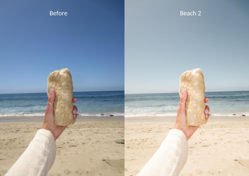 May include: A person holds a large, light brown rock in front of a beach scene with blue water and a sandy shore. The text "Beach 2" is visible in the upper right corner of the image.