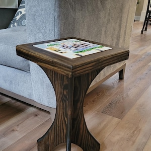 The Cafe Tile-Top Wood Side Table
