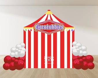 Circustent, clown, teletubbies, cutout, Gesneden, tent, circus, PNG, SVG, rood, wit, verjaardag
