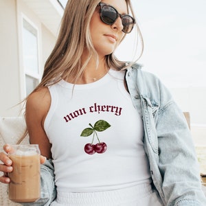Mon Cherry Coquette Baby Tee, Cherry Tank Top, Girly Y2k Baby Tee, Cute Fruit Girls Crop Top, Summer Fruit Tee, Vintage Fruit Tank, 90s Tee