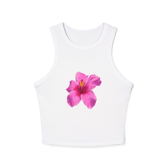 トップス HIBISCUS OG LABEL CROPPED TANK WHITE HIBISCUS OG LABEL CROPPED TANK WHITE – BlackEyePatch