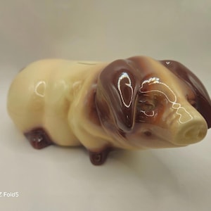 Vintage Large Tamworth Pig Piggy Bank – Lovable Glazed Ceramic Money Box from Staffordshire – Collectable Farm Animal Figurine/Country Decor