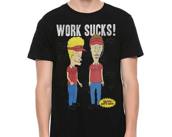 Beavis and Butt-Head Work Sucks T-Shirt, Men&#39;s and Women&#39;s Sizes (BEA-566333)