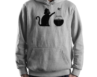 Darth Vader Cat and Fish Funny Hoodie and Sweatshirt / Unisex Sizes
