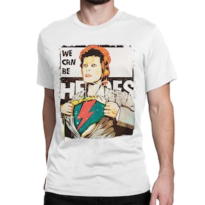 David Bowie We Can Be Heroes T-Shirt, Men&#39;s and Women&#39;s Sizes