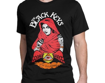 Black Keys Band T-Shirt – Gildan Softstyle, Men's Crew Neck, Short Sleeve, White, Made In UK