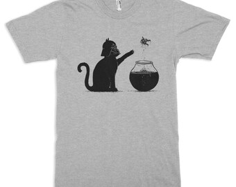 Darth Vader Cat and Fish Funny T-Shirt, Men's and Women's Sizes