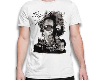 Koszulka z nadrukiem Tim Burton Movies Art, rozmiary męskie i damskie