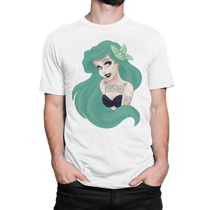 Camiseta con tatuajes de Ariel La Sirenita, tallas para hombre y mujer (DIS-981115) imagen 5