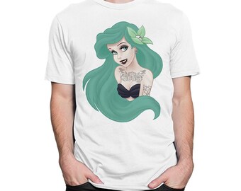Tattooed Ariel The Little Mermaid Rock T-Shirt, Men's and Women's Sizes (DIS-981115)