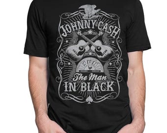 Camiseta de Johnny Cash, el hombre de negro, tallas para hombre y mujer