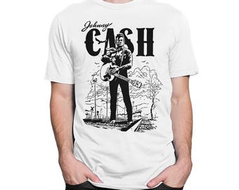 Camiseta con el arte de Johnny Cash, tallas para hombre y mujer